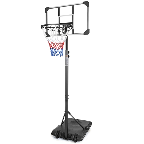 Portable Kids Basketball Hoop with Wheels, Height Adjustable 5.6 to 7ft Basketball Goal System Indoor Outdoor for Kids Teens Adults