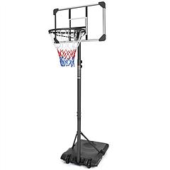 Portable Kids Basketball Hoop with Wheels, Height Adjustable 5.6 to 7ft Basketball Goal System Indoor Outdoor for Kids Teens Adults