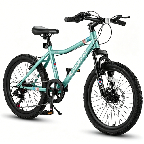 Forbidden to Sell on Temu 20 Inch Kids Mountain Bike, 7-Speed Boys Girls Bicycle with Front Suspension, Disc & V-Brake, Steel Frame Children\'s Bike f