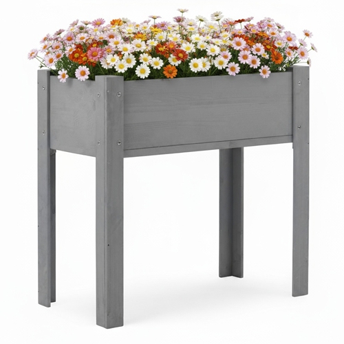 31x16x30in Elevated Raised Garden Bed with Legs, Wooden Planter Box for Outdoor Vegetable Herb Flower Fruit Growing