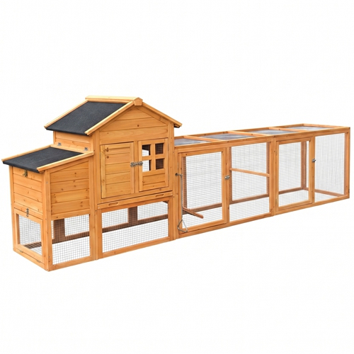 Forbidden to Sell on Temu Large Chicken Coop with Run and Nest Box and Removable Tray, Hen House for 4-6 Chickens, Outdoor Weatherproof Small Animal C