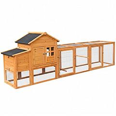 Large Chicken Coop with Run and Nest Box and Removable Tray, Hen House for 4-6 Chickens, Outdoor Weatherproof Small Animal Cages