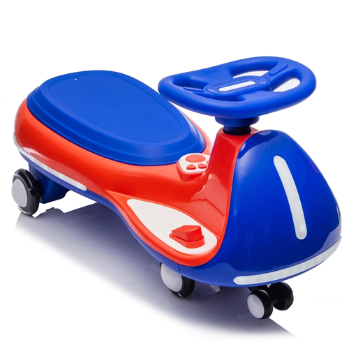 12V Kids Electric Wiggle Ride On Car, 2-in-1 Battery Powered Twist Car with Wireless Music, Controllable LED Lights & Flashing PU Wheels, Stable Frame