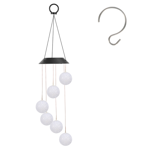 Solar Ball Wind Chime 7 Color Changing Wind Chime for Outside IPX4 Waterproof Outdoor Garden Yard Decor