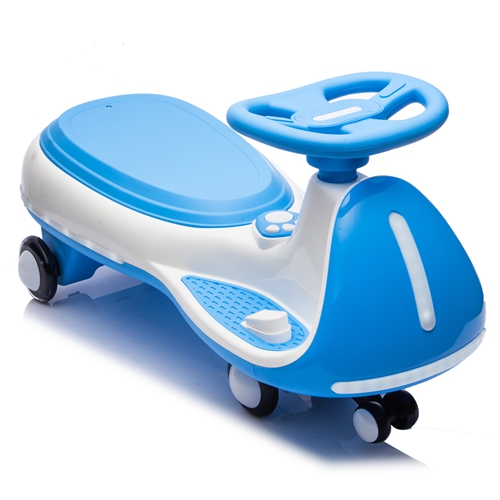 12V Kids Electric Wiggle Ride On Car, 2-in-1 Battery Powered Twist Car with Wireless Music, Controllable LED Lights & Flashing PU Wheels, Stable Frame