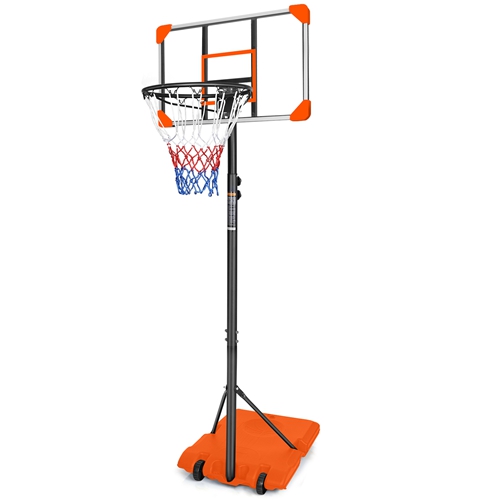 Portable Kids Basketball Hoop with Wheels, Height Adjustable 5.6 to 7ft Basketball Goal System Indoor Outdoor for Kids Teens Adults