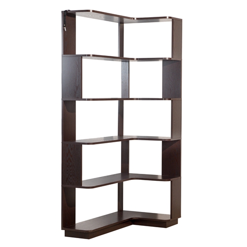5-Tier L-Shaped Corner Bookshelf, 35.43" Corner Bookcase with 6 Open Shelves, 15mm MDF Freestanding Display Storage Shelf with Anti-Tip Kit for Living