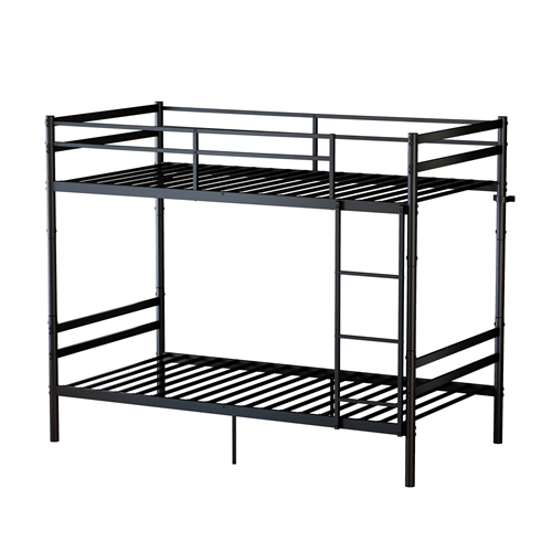 Twin Over Twin Metal Bunk Bed with Ladder and Full-Length Guardrails Convertible into Two Twin Beds Heavy-Duty Iron Bunk Bed Frame No Box Spring Neede