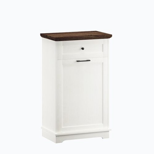 10 Gallon Tilt-Out Trash Cabinet with Drawer, Freestanding Kitchen Garbage Bin Holder & Laundry Hamper for Kitchen, Living Room, Laundry & Balcony