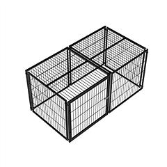Large Dog Kennel 63.7in Indoor Dog Crate with PVC Top Cover, Heavy Duty Metal Dog Playpen with Flexible Door Placement, Escape Resistant Pet Cage for 