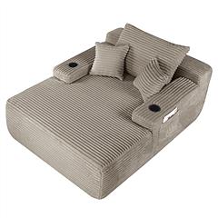 Forbidden to Sell on AliExpress Boneless Chaise Lounge Sleeper Sofa Bed with Cup Holders & Storage Pocket, Single Seat Oversized Leisure Chair with Th