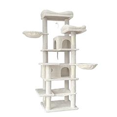 68in Multi-Level Cat Tree Tower with Hammocks, Cat Condo, Hanging Basket, Removable Cushions & Sisal Scratching Posts, Plush Cat Activity Center for I