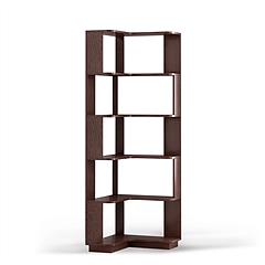 6 Tier Freestanding L-Shaped Corner Bookshelf For Living Room, Bedroom, Wooden Bookcase with anti-drop panle & anti tipping device, Display shelf Open