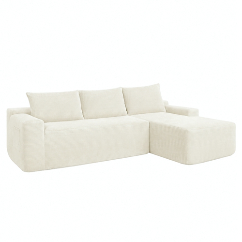 Forbidden to Sell on AliExpress 96.9" Cloud L-Shaped Corduroy Sectional Sofa with Chaise Lounge, Modular Reversible Corner Couch with Side Pocket for 