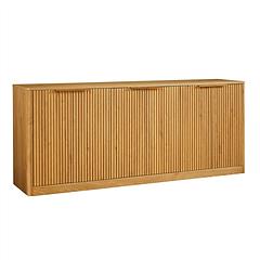 Modern Fluted Sideboard Cabinet with 6 Doors Wavy Storage Cabinet with Large Invisible Storage Buffet Cabinet TV Stand Accent Console Table for Living Modern Fluted Sideboard Cabinet with 6 Doors Wavy Storage Cabinet with Large Invisible Storage Buffet Cabinet TV Stand Accent Console Table for Living