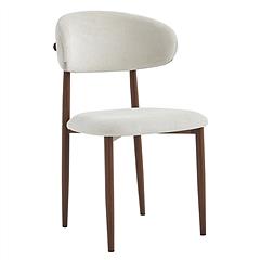 Modern Dining Chair Set of 2 Linen Upholstered Ergonomic Curved Back Dining Chairs with Metal Legs, 330lbs Capacity for Dining Room Restaurant