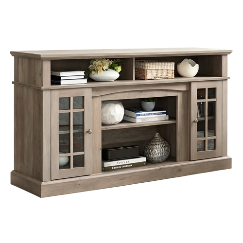 Classic 58" TV Stand with Glass Door Cabinets & Adjustable Shelves, Media Entertainment Center for TVs up to 65", Living Room Media Console with Cable