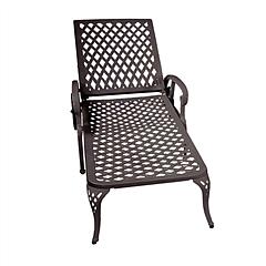Outdoor Aluminum Lounge Chair with Wheels, Adjustable Reclining Chaise Lounge, Weather Resistant Patio Recliner Chair with 3-Position Backrest (120°/1