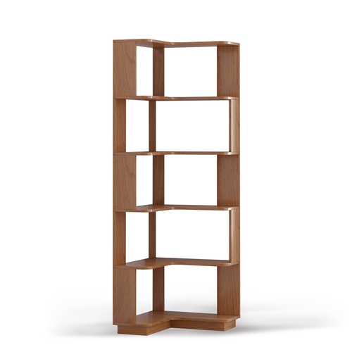 6 Tier Freestanding L-Shaped Corner Bookshelf For Living Room, Bedroom, Wooden Bookcase with anti-drop panle & anti tipping device, Display shelf Open