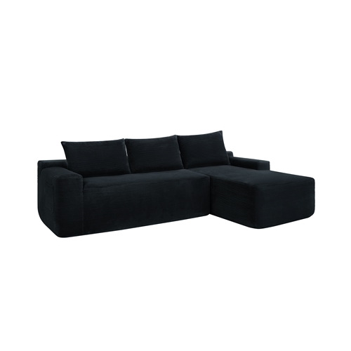 Forbidden to Sell on AliExpress 96.9" Cloud L-Shaped Corduroy Sectional Sofa with Chaise Lounge, Modular Reversible Corner Couch with Side Pocket for 