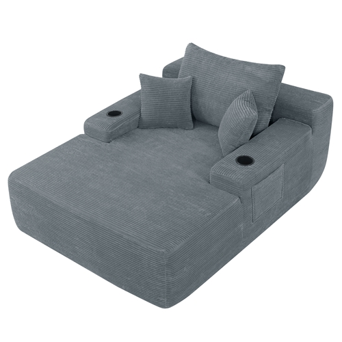 Forbidden to Sell on AliExpress Boneless Chaise Lounge Sleeper Sofa Bed with Cup Holders & Storage Pocket, Single Seat Oversized Leisure Chair with Th