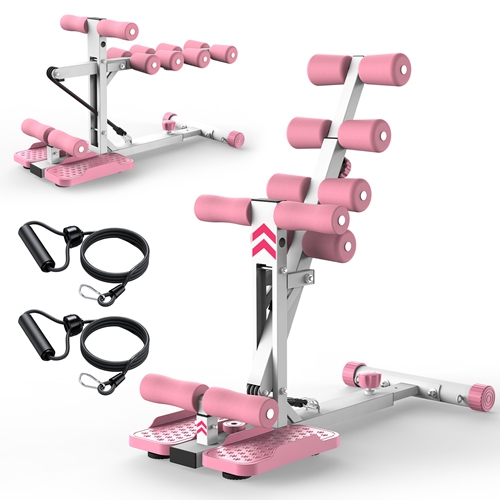Multifunctional Deep Squat Machine for Home Gym, Adjustable Glutes Leg Core Trainer with Resistance Bands for Full Body Workout