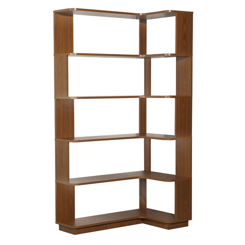 5-Tier L-Shaped Corner Bookshelf, 35.43" Corner Bookcase with 6 Open Shelves, 15mm MDF Freestanding Display Storage Shelf with Anti-Tip Kit for Living