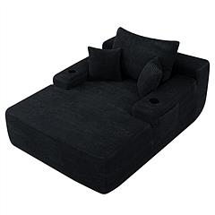 Forbidden to Sell on AliExpress Boneless Chaise Lounge Sleeper Sofa Bed with Cup Holders & Storage Pocket, Single Seat Oversized Leisure Chair with Th