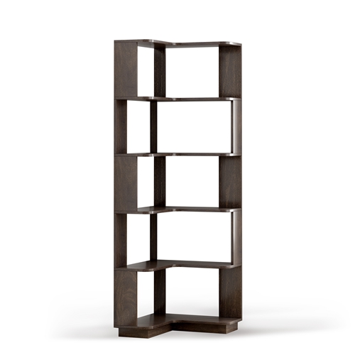 6 Tier Freestanding L-Shaped Corner Bookshelf For Living Room, Bedroom, Wooden Bookcase with anti-drop panle & anti tipping device, Display shelf Open