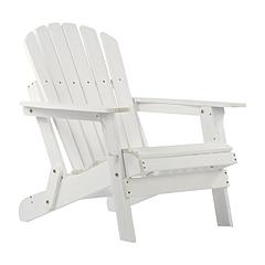 1Pc Oversized Folding Adirondack Chair with Pre-Assembled Backrest & Seat Board 220 lbs Capacity Hemlock Wood Patio Chair for Garden Backyard Porch Po