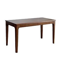 Solid Wood Desk with Drawers, Standing Desk with Smooth Edges, Home Office Desk for Small Spaces, Mid Century Modern Desk for Study, Bedroom, Living R