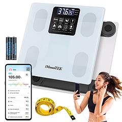 Smart Digital Scale For Body Weight High Accuracy BMI Weight Scale Full Body Composition Analysis Sync with APP 4mm Tempered Glass 397LBS Capacity LCD