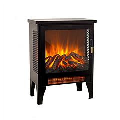 5000BTU 18 Inch Freestanding Electric Fireplace Stove Heater with Realistic Flame Effect, 1400W/700W Adjustable Heat Settings, 3-Sided View Design, LE