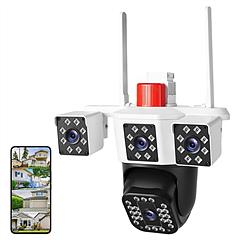 1080P HD 4-Lens Security Camera 360° View WiFi Pan & Tilt Surveillance Camera With Full Color Night Vision Auto Motion Tracking 2-Way Audio Spotlights